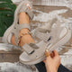 Women's open-toe sport sandals with adjustable straps and flat sole