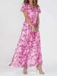 Penelope | Women's Floral Maxi Dress, V-Neck, Flutter Sleeves