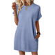 Emmanuelle | Women's Casual Mini Dress, Round Neck, Short Sleeves, Pockets