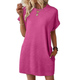 Emmanuelle | Women's Casual Mini Dress, Round Neck, Short Sleeves, Pockets