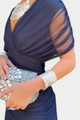 Zinnia | Women's Ruched Midi Dress, Off-Shoulder, Short Sleeves