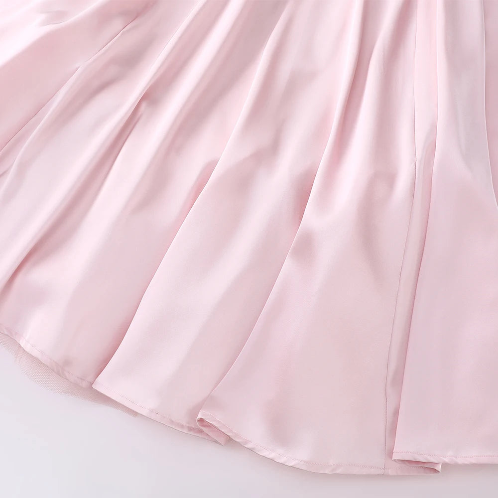 Fiammetta satin corset midi dress with full skirt