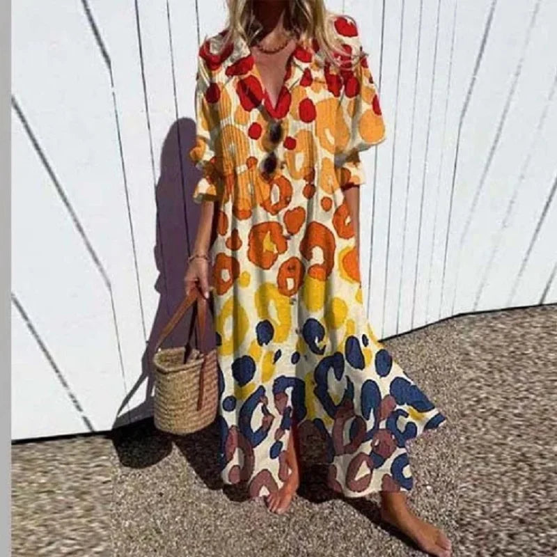 Gwyneira | Women's Floral Shirt Midi Dress, Collared, Sleeveless