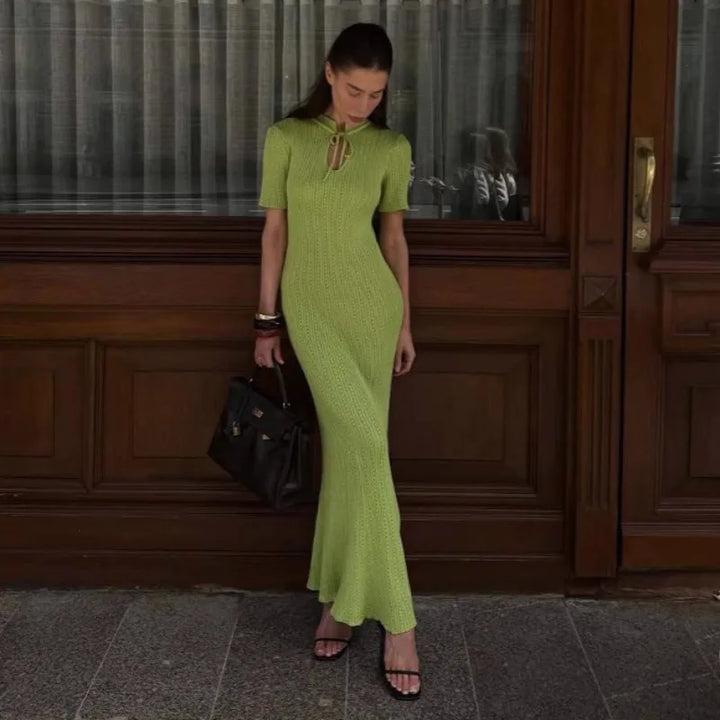 Annunziata knit fishtail maxi dress