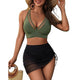 Coralinde | Women's Mesh Bikini Set, Ruched, Skirted Hem