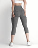Cateline | Women's High-Waisted Biker Capris, Flap Pockets, Wide Waistband