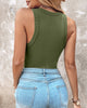 Paulette | Women's Ribbed Tank Top, Round Neck, Built-In Bra