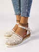 Calanthe | Women's Crochet Espadrille Sandals, Platform, Ankle Strap