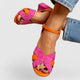 Marisela | Women's Colourblock Block Heel Sandals, Open Toe, Ankle Strap