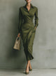 Gemma | Women's Shirt Maxi Dress, Collared, Long Sleeves