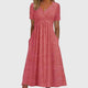 Violetta | Women's Pocket Wrap Midi Dress, V-Neck, Short Sleeves