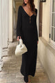 Ambra | Women's Long-Sleeve Knitted Cover-Up, V-Neck, Cut-Out