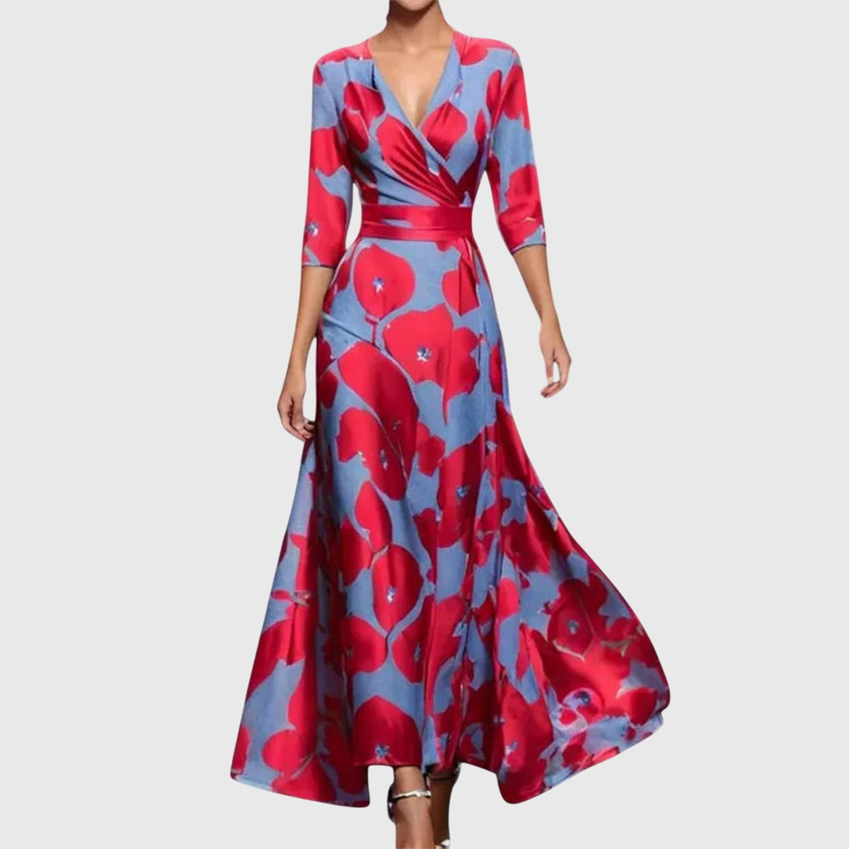 Carwen | Women's Tailored Midi Dress, Round Neck, Long Sleeves