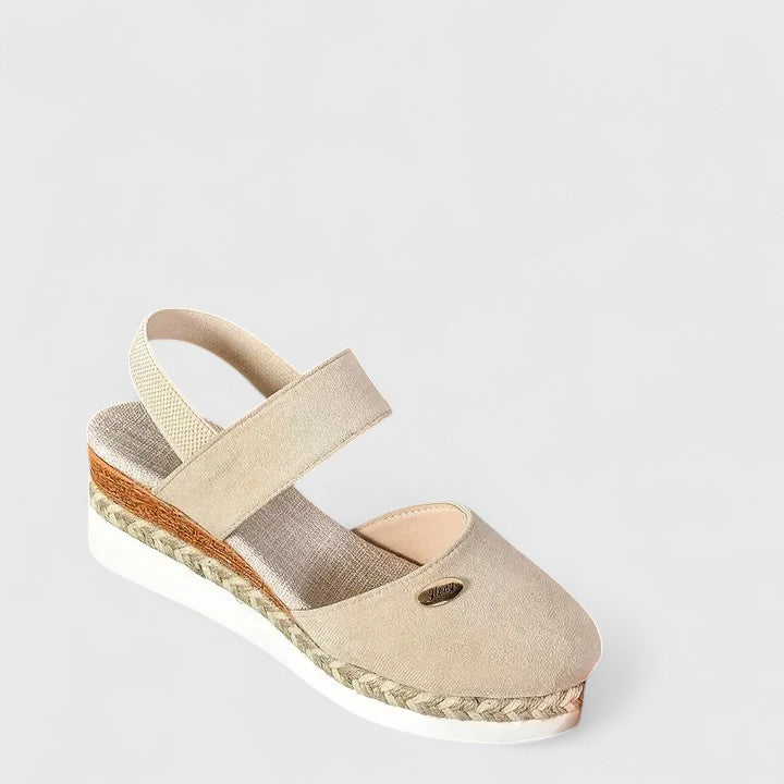 Ancilla | Women's Heeled Espadrille Platform Sandals, Open Toe, Slingback