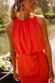 Camille | Women's Casual Midi Dress, Round Neck, Sleeveless