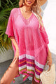 Anouska | Women's Colour-Block Knitted Cover-Up, V-Neck, Cut-Out
