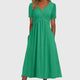 Violetta | Women's Pocket Wrap Midi Dress, V-Neck, Short Sleeves
