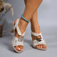 Helaine | Women's Heeled Block Heel Sandals, Open Toe, Multi-Strap