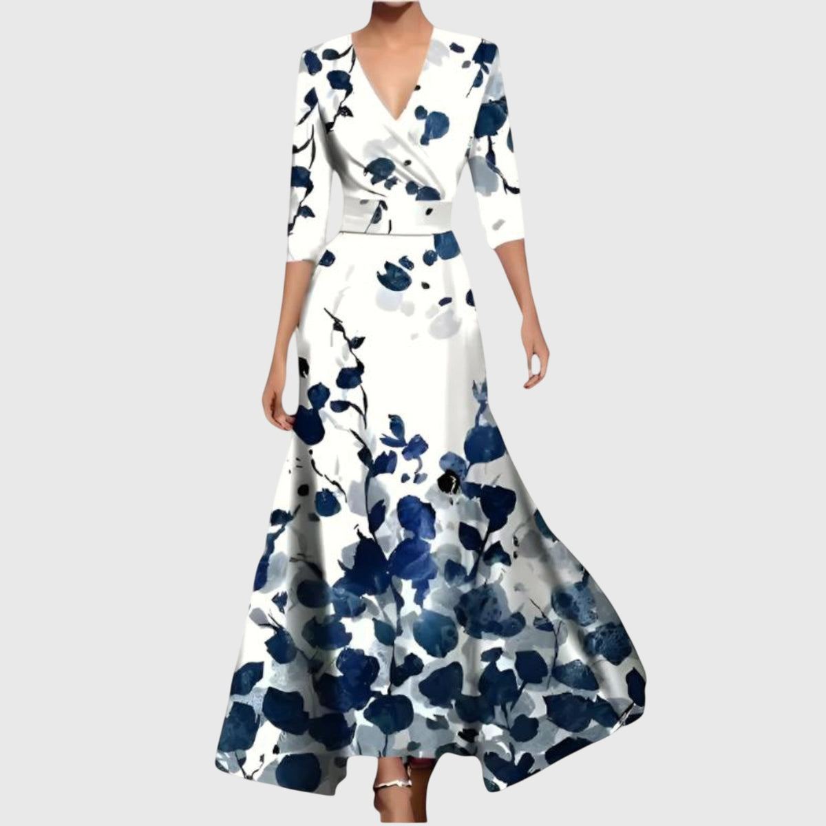 Carwen | Women's Tailored Midi Dress, Round Neck, Long Sleeves