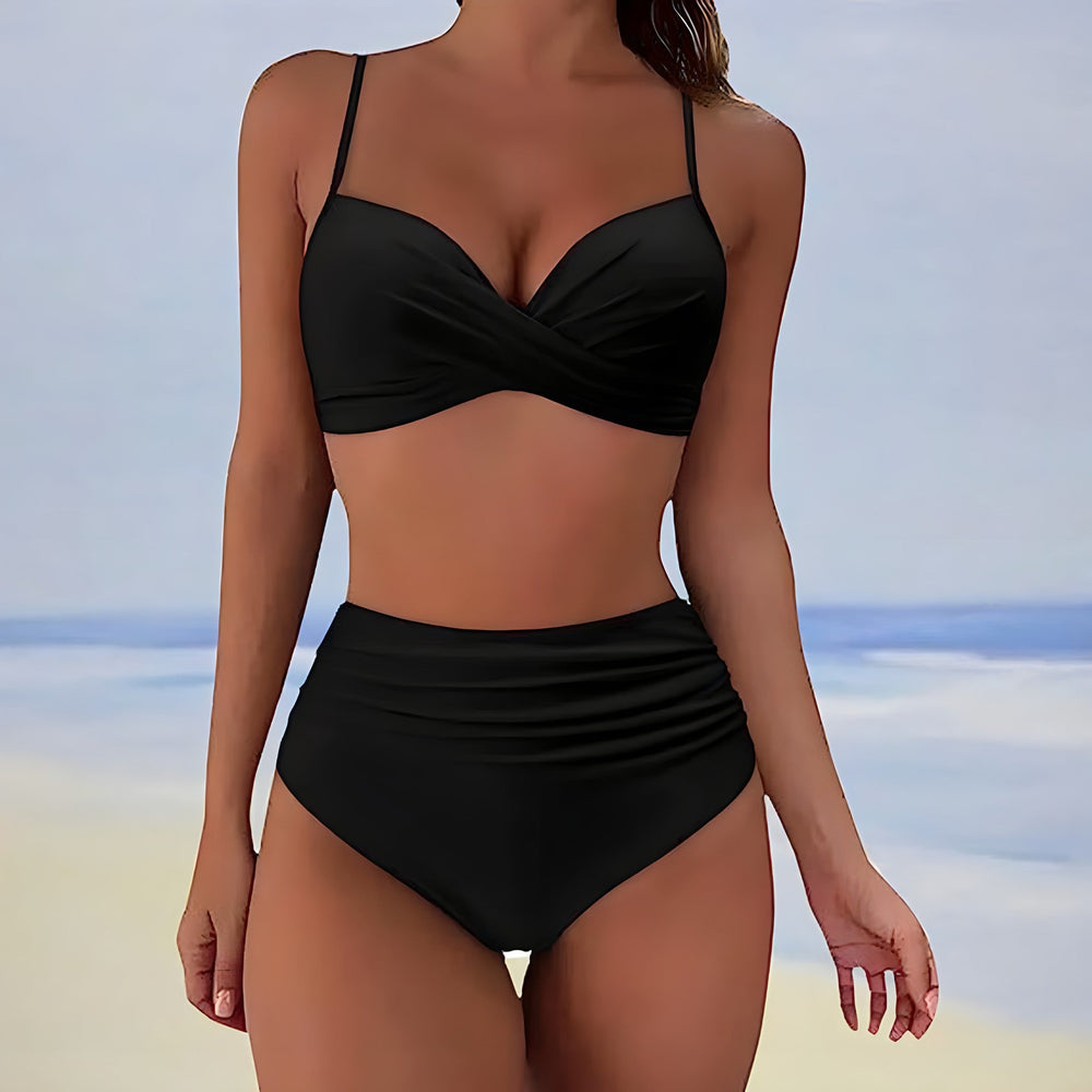 Charline | Women's Bikini Set, Twist Front, High Waist