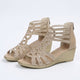 Women's embellished gladiator wedge sandals with open toe