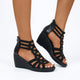 Women's embellished gladiator wedge sandals with open toe