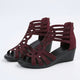 Women's embellished gladiator wedge sandals with open toe