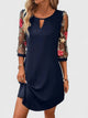 Salome | Women's Floral Midi Dress, V-Neck, Short Sleeves