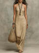 Mabel | Women's Maxi Dress, Halter Neck, Short Sleeves