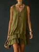 Cecily | Women's Relaxed Midi Dress, Round Neck, Sleeveless