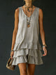 Cecily | Women's Relaxed Midi Dress, Round Neck, Sleeveless