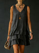 Cecily | Women's Relaxed Midi Dress, Round Neck, Sleeveless