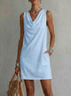 Jacquetta | Women's Midi Dress, Cowl Neck, Sleeveless