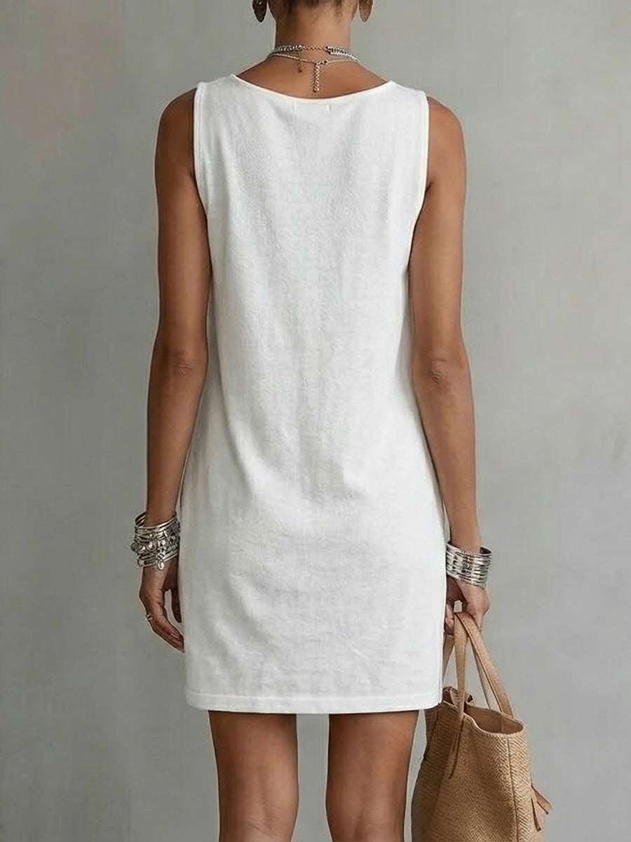 Jacquetta | Women's Midi Dress, Cowl Neck, Sleeveless