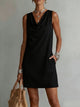 Jacquetta | Women's Midi Dress, Cowl Neck, Sleeveless