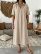 Elowen | Women's Midi Dress, Collared, Short Sleeves
