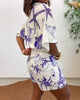Pernelle | Women's Printed Wrap Romper, V-Neck, Half Sleeves, Side Knot