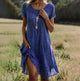 Ottilie | Women's Floral Midi Dress, V-Neck, Short Sleeves