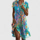 Elodie | Women's Casual A-Line Midi Dress, Round Neck, Short Sleeves