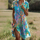 Ottilie | Women's Floral Midi Dress, V-Neck, Short Sleeves