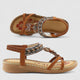 Regina | Women's Beaded Sandals, Open Toe, Slip-On