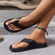 Women's platform toe-post sandals with wide crossing straps