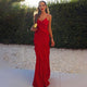 Women's Evening Ruffled Maxi Dress, Round Neck, Short Sleeves