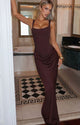 Women's Tailored Maxi Dress, Square Neck, Short Sleeves