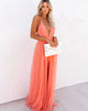 Women's Wedding Guest Maxi Dress, Round Neck, Short Sleeves