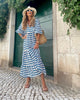 Women's Floral Tiered Maxi Dress, V-Neck, Three-Quarter Sleeves