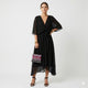 Women's Wrap Midi Dress, V-Neck, Flutter Sleeves