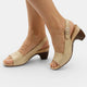 Tamara | Women's Peep-Toe Slingback Sandals, Block Heel, Buckle Strap