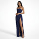 Ophira | Women's Strapless Draped Maxi Dress, High Slit