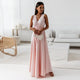 Women's Wrap Maxi Dress, Round Neck, Sleeveless